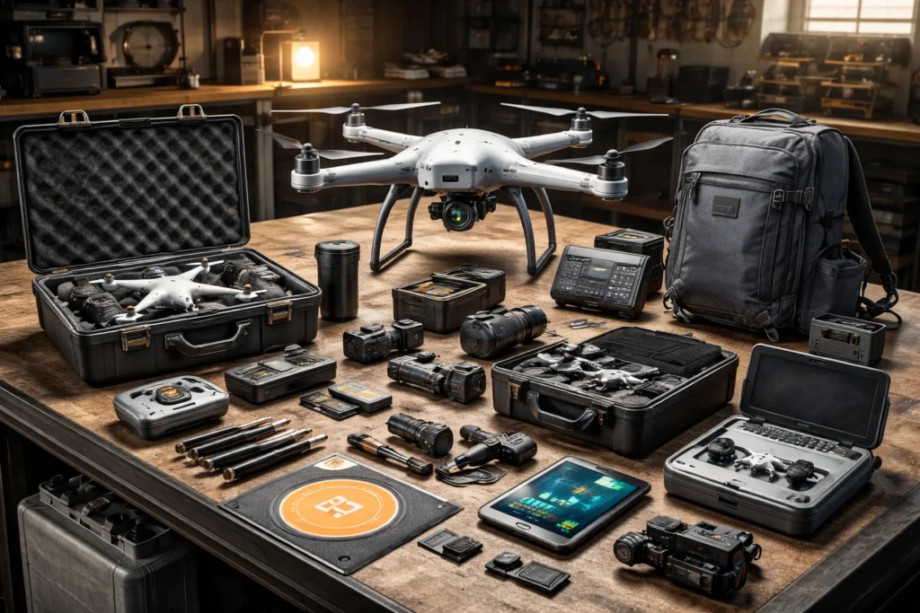 Essential drone equipment needed when learning how to start a drone inspection company