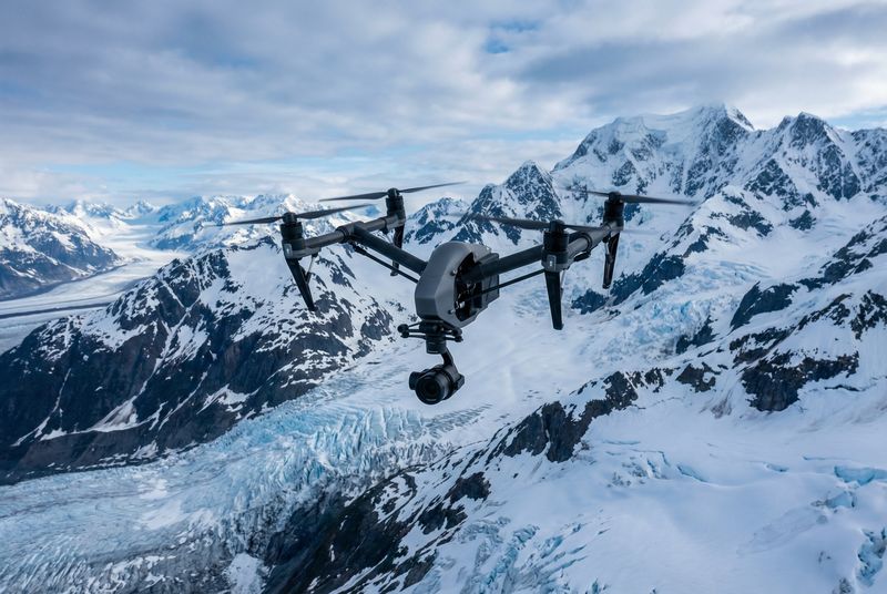 Aerial drone view of Alaska