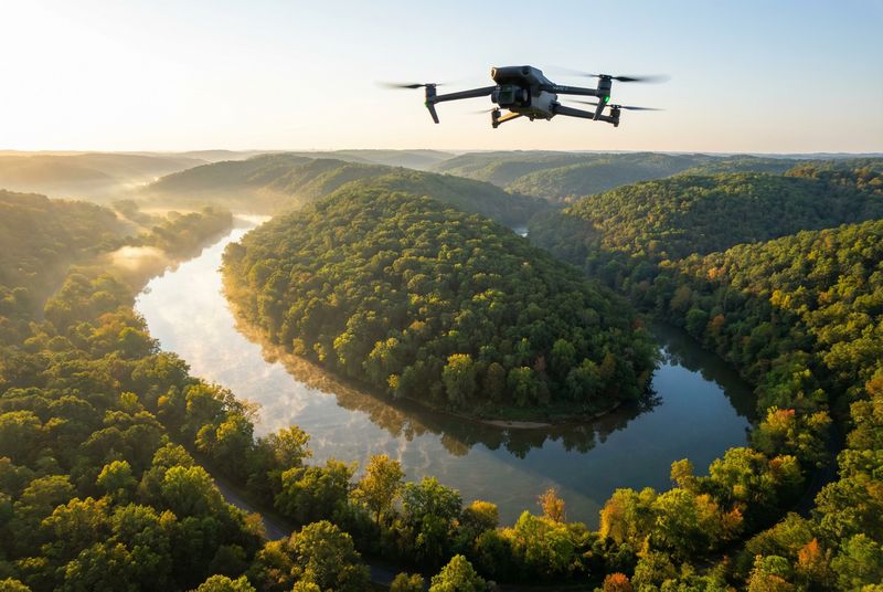 Aerial drone view of Arkansas