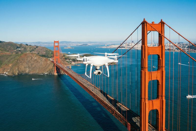 Aerial drone view of California