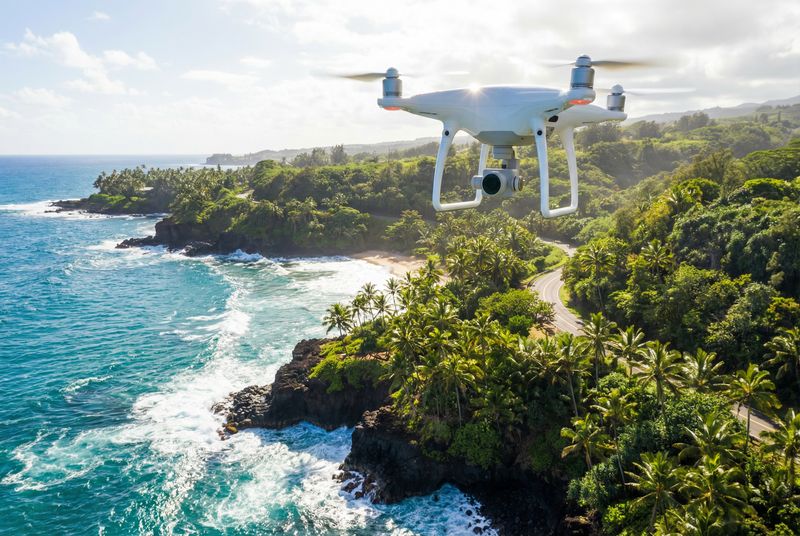 Aerial drone view of Hawaii