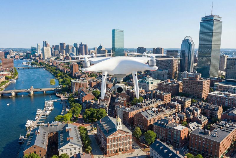 Aerial drone view of Massachusetts