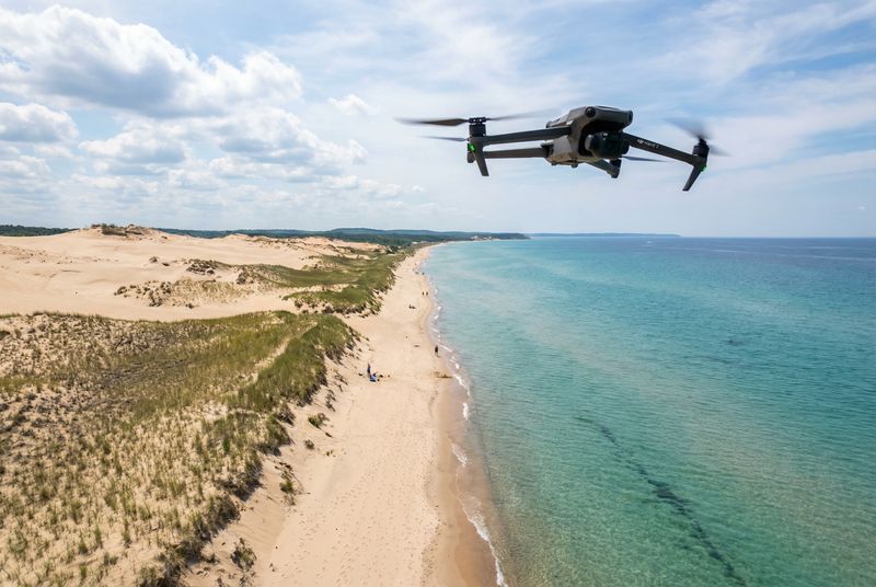 Aerial drone view of Michigan