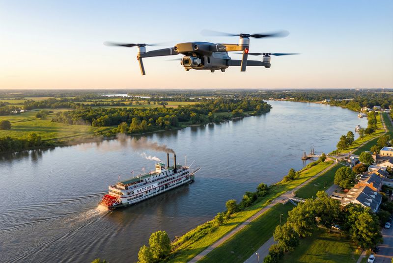 Aerial drone view of Mississippi