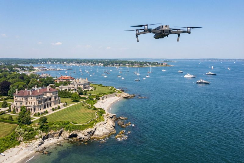 Aerial drone view of Rhode Island