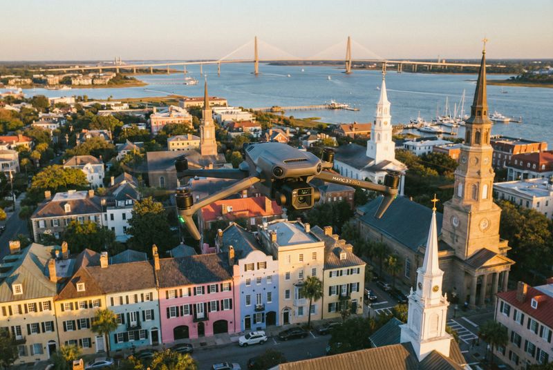 Aerial drone view of South Carolina