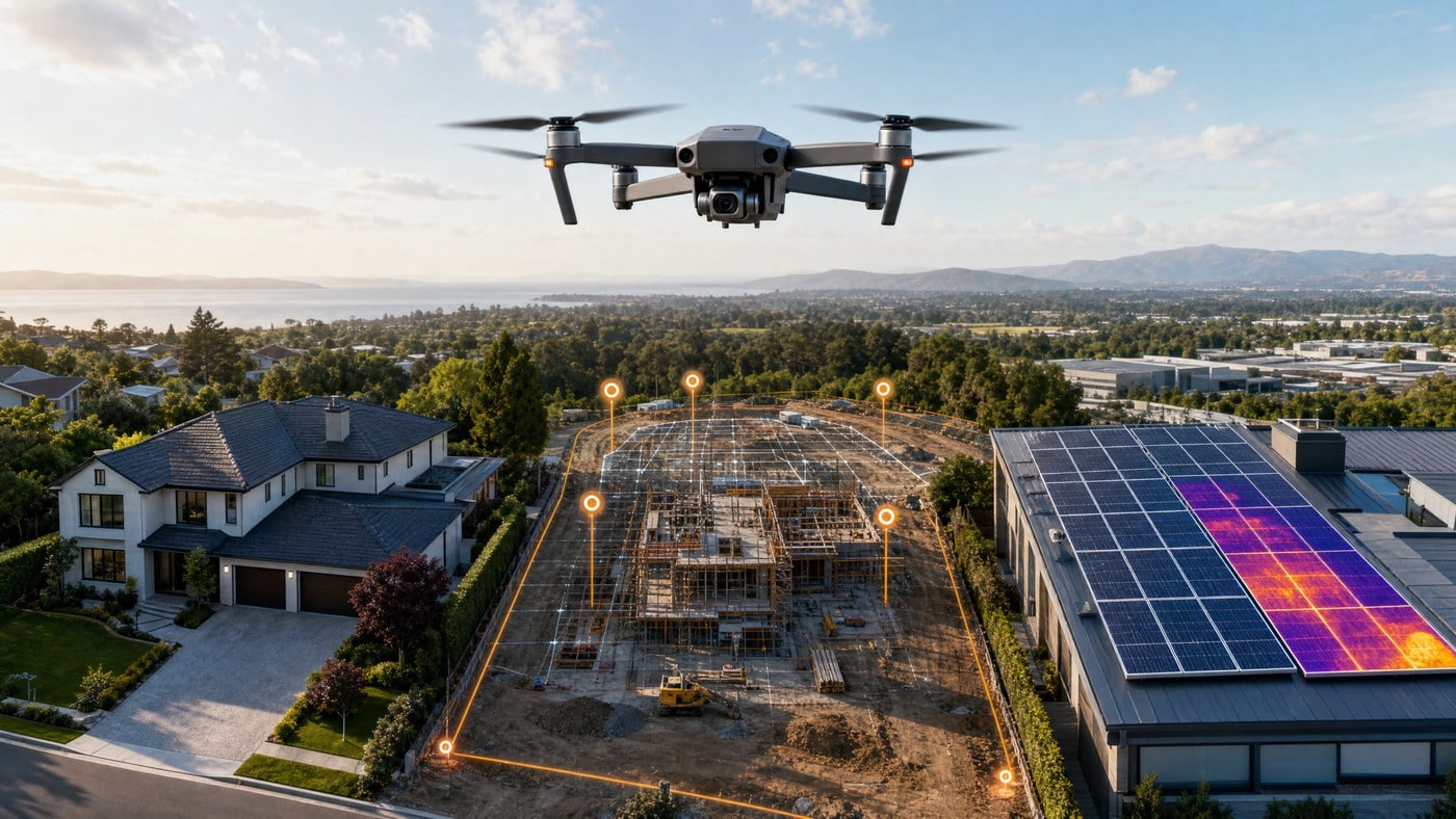 Drone business niches including real estate, construction mapping, and roof or solar inspection