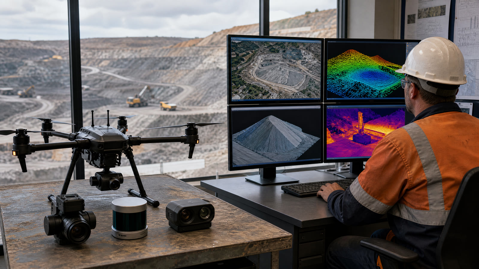 Mining drone sensors and geospatial deliverables reviewed by a mine engineer